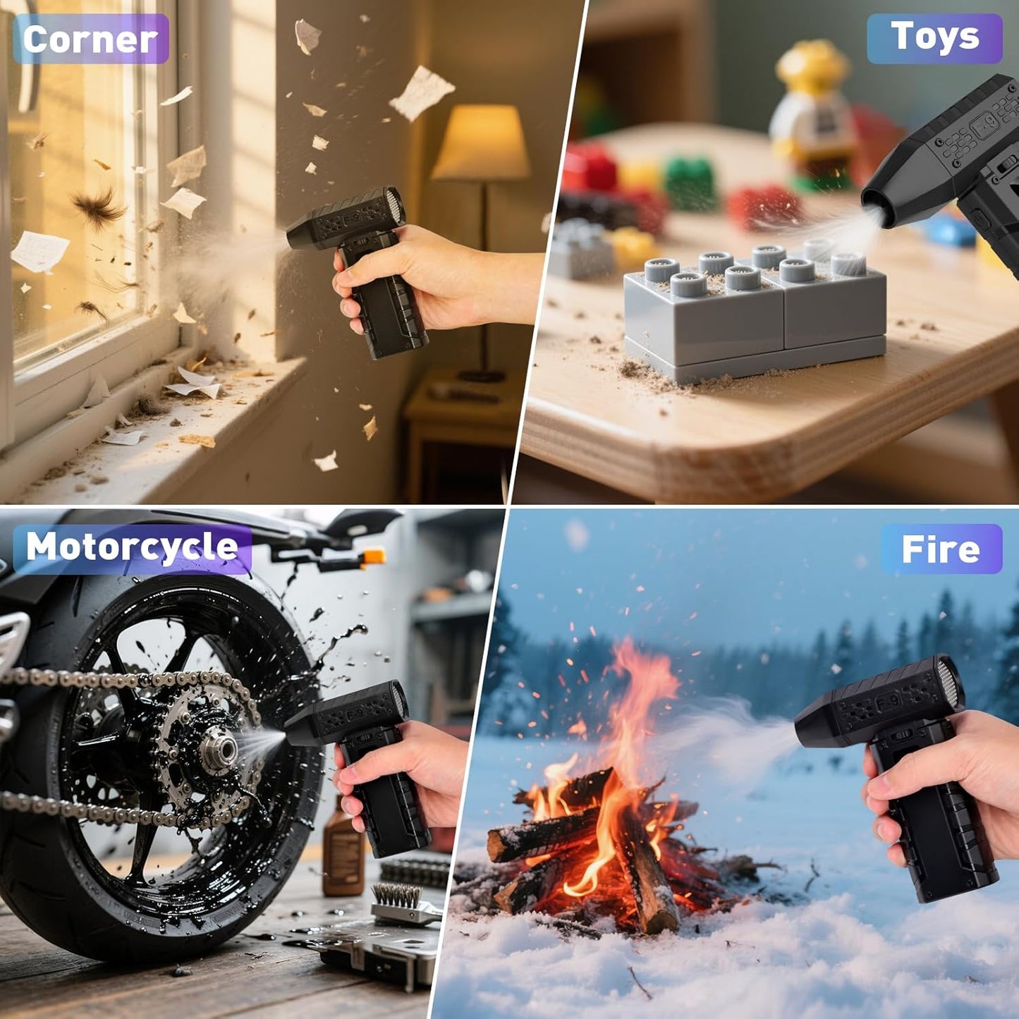 Electric Compressed Air Duster, 110,000RPM Cordless Portable Air Blower Mini Powerful Jet Dry Blower 100 Adjustable Speed Levels Rechargeable for Keyboard, PC, Car Cleaning